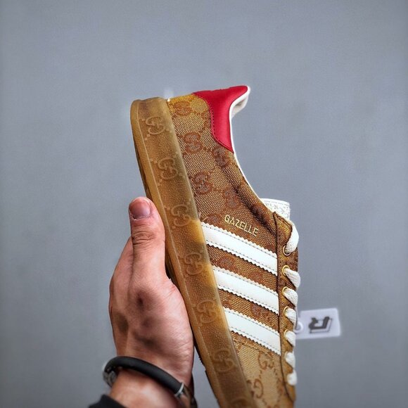 Adidas x Gucci Gazelle Sneaker Tan Monogram Wom - Picture 7 of 10